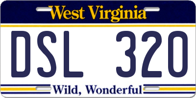 WV license plate DSL320