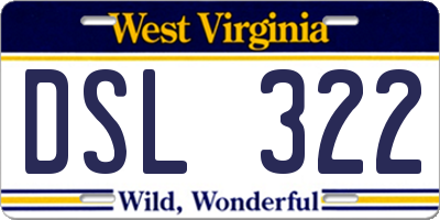WV license plate DSL322