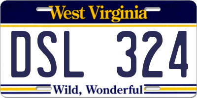 WV license plate DSL324