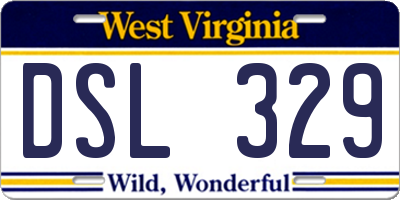 WV license plate DSL329