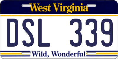WV license plate DSL339