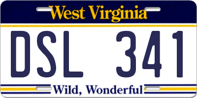 WV license plate DSL341