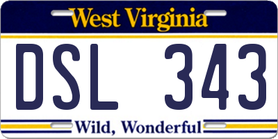 WV license plate DSL343