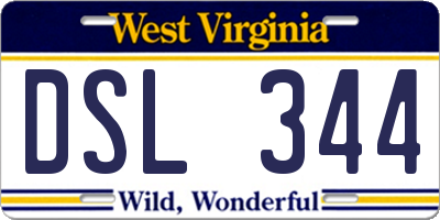 WV license plate DSL344