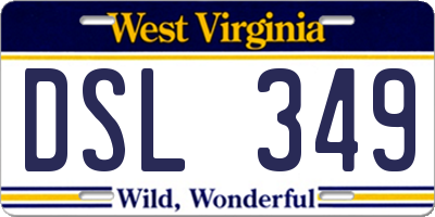 WV license plate DSL349
