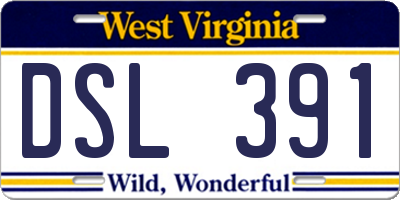 WV license plate DSL391