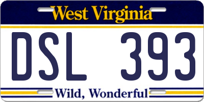 WV license plate DSL393