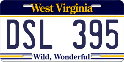 WV license plate DSL395