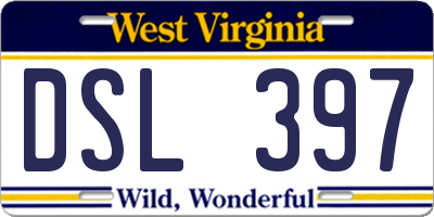 WV license plate DSL397