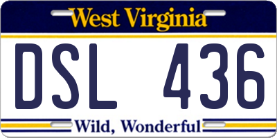 WV license plate DSL436