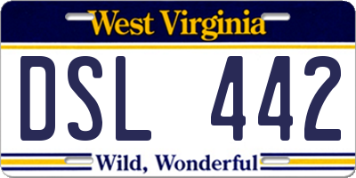 WV license plate DSL442