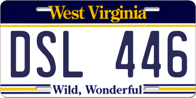 WV license plate DSL446