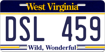 WV license plate DSL459