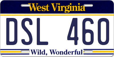 WV license plate DSL460