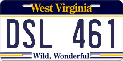 WV license plate DSL461