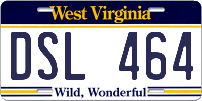 WV license plate DSL464