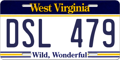 WV license plate DSL479