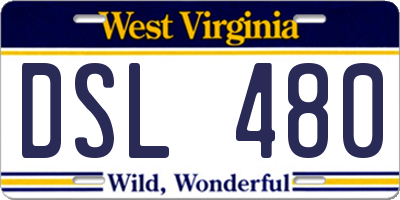 WV license plate DSL480
