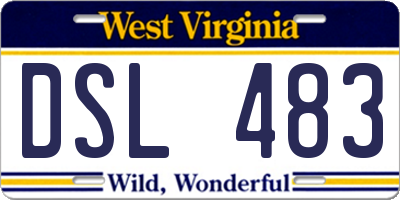 WV license plate DSL483