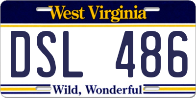 WV license plate DSL486