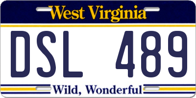 WV license plate DSL489