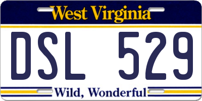 WV license plate DSL529