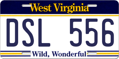 WV license plate DSL556
