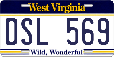 WV license plate DSL569