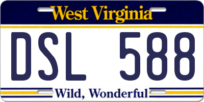 WV license plate DSL588