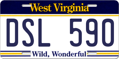 WV license plate DSL590
