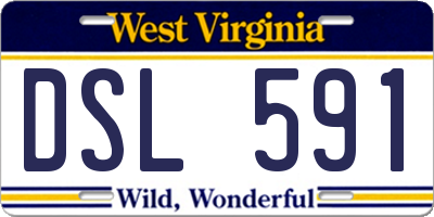 WV license plate DSL591