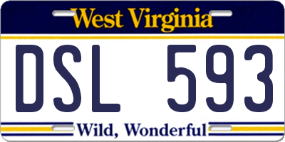 WV license plate DSL593
