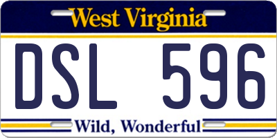 WV license plate DSL596