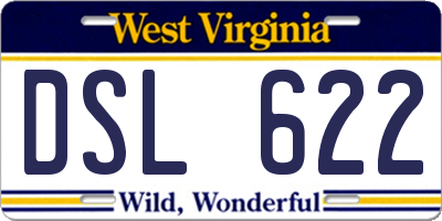 WV license plate DSL622