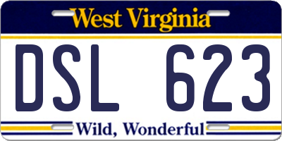 WV license plate DSL623