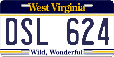 WV license plate DSL624