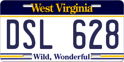 WV license plate DSL628
