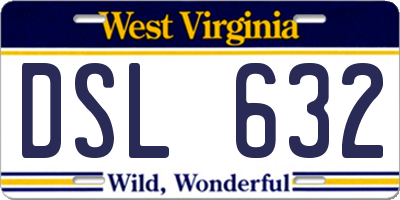 WV license plate DSL632