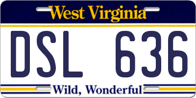 WV license plate DSL636