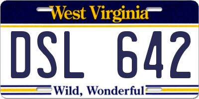 WV license plate DSL642