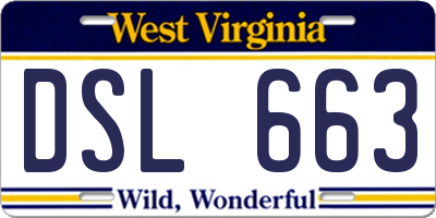 WV license plate DSL663