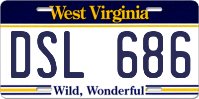 WV license plate DSL686