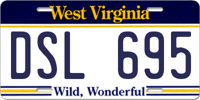 WV license plate DSL695