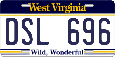 WV license plate DSL696