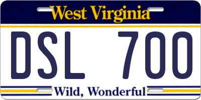 WV license plate DSL700