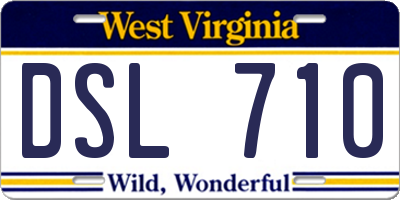 WV license plate DSL710