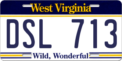 WV license plate DSL713