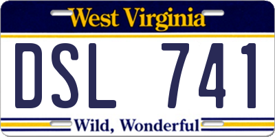 WV license plate DSL741