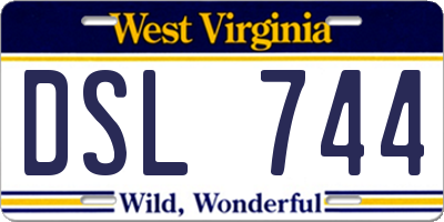 WV license plate DSL744