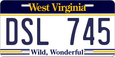 WV license plate DSL745